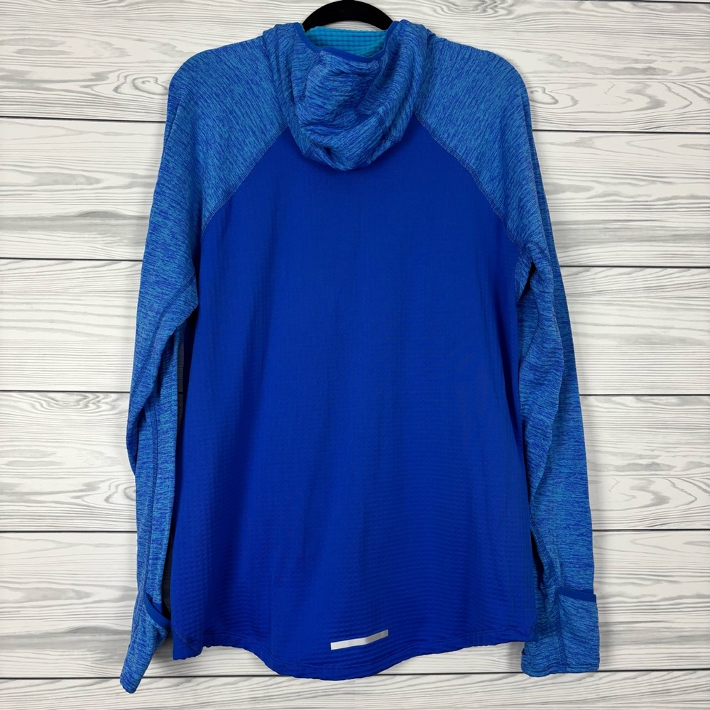 Nike Running Dri-Fit Blue Grid Fleece Half Zip Pullover Hoodie Large - Picture 11 of 11